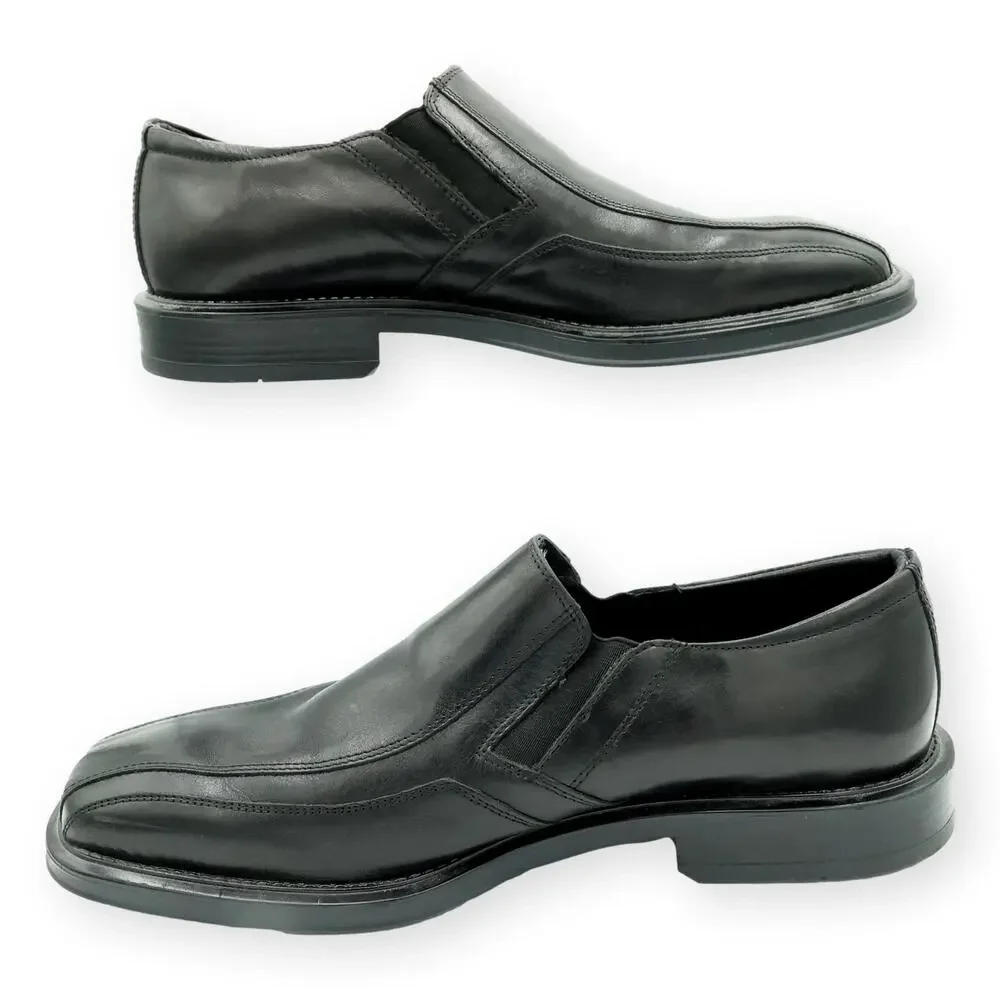 Alfani Black Leather Mens Dress Loafers Slip On 12M NWOB